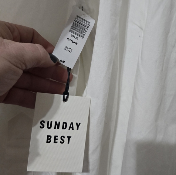 NWT Aritzia Sunday Best Future Shirt, Oversized White Cotton Poplin Button Up. - Picture 10 of 12